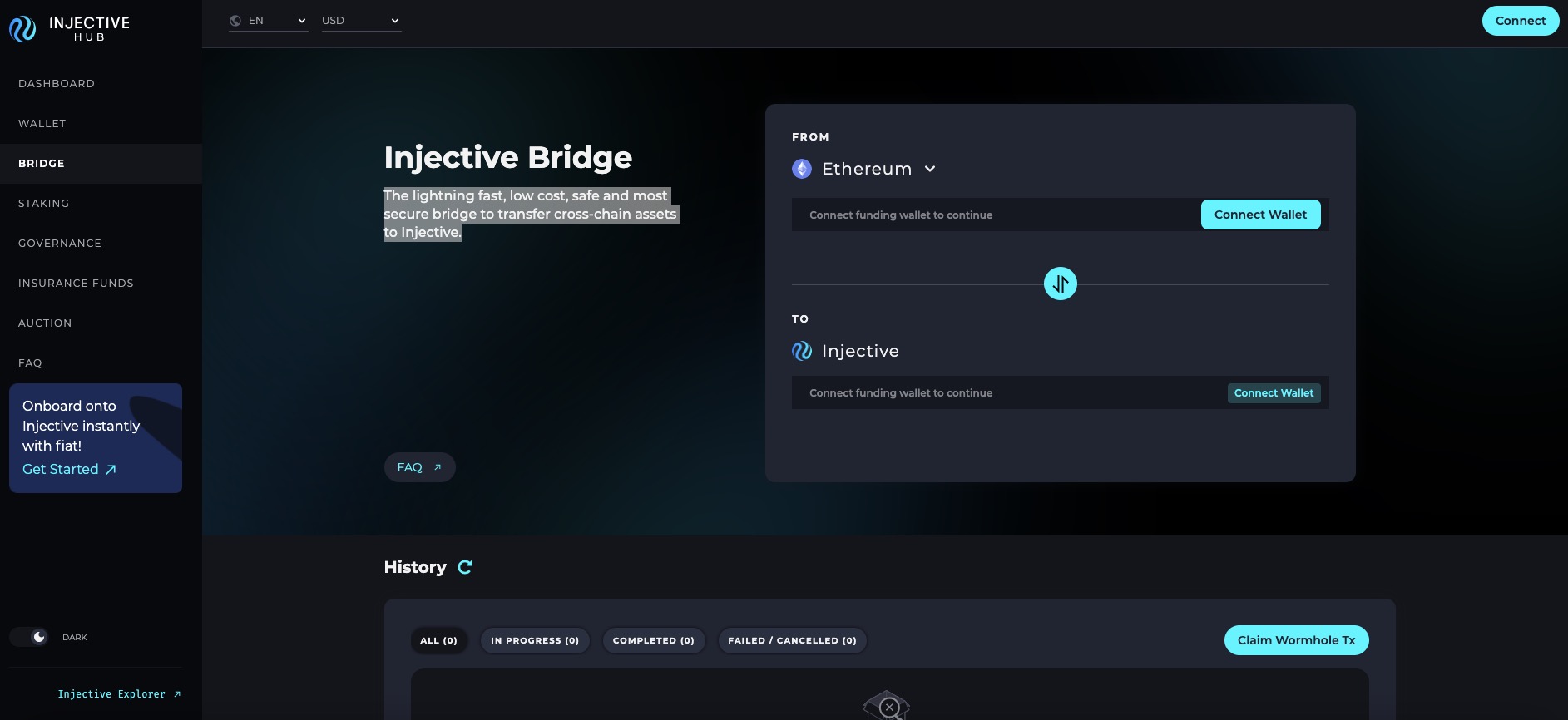 Direct access to Injective Network's Native Bridge
